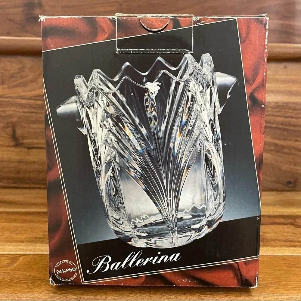 Vintage Bohemia Ballerina Crystal Ice Bucket Prima Collection Czech Republic.